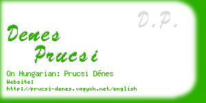 denes prucsi business card